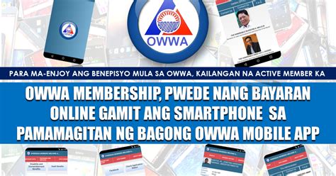To Continually Avail of Benefits, Pay OWWA Fee Thru Online.